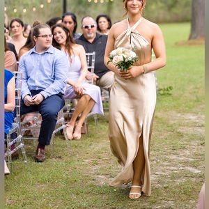 Gold bridemaid dress
